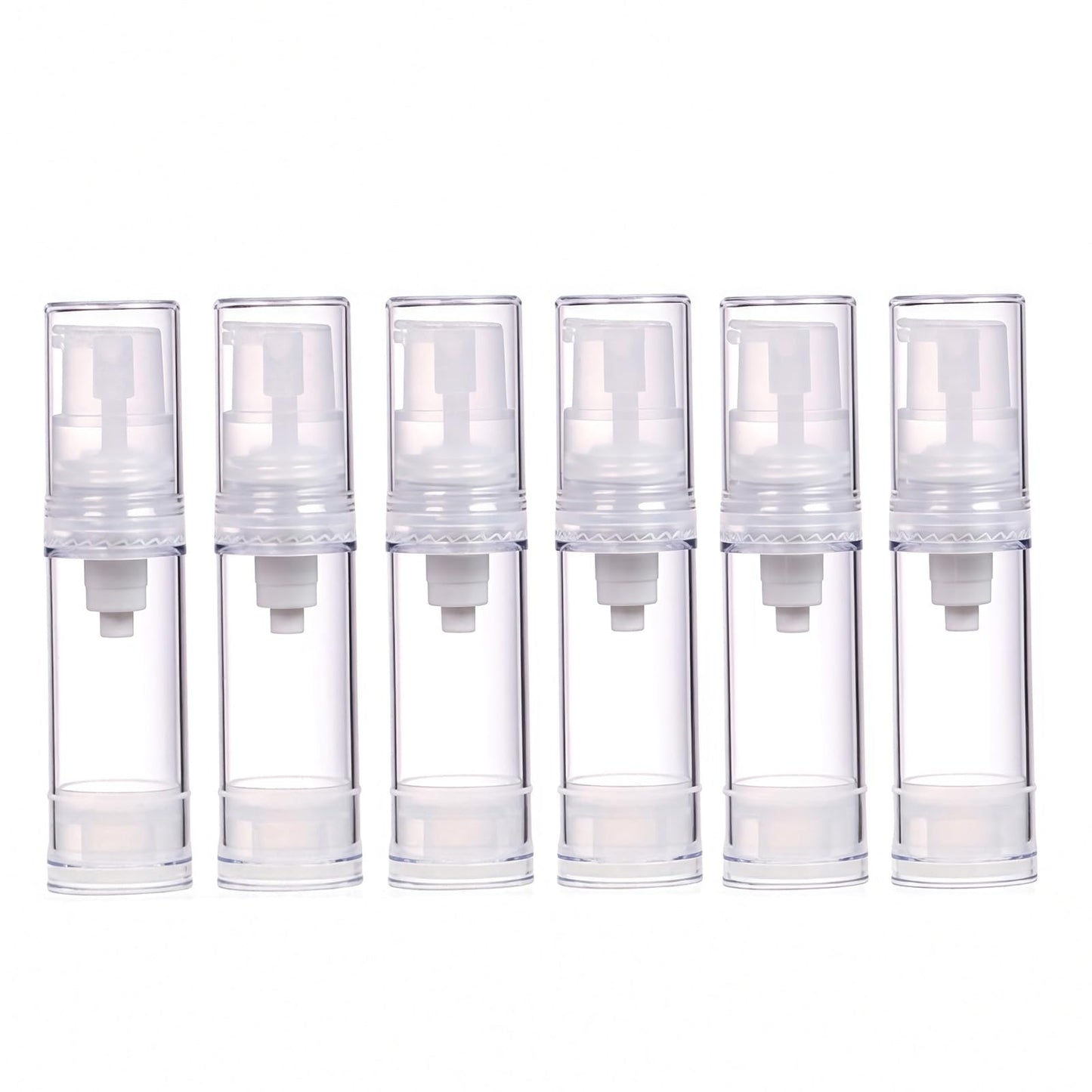erioctry 5ML Airless Pump Bottle-Empty Refillable Clear Airless Vacuum Pump Cream Lotion Bottle Travel Bottles Toiletries Liquid Container for Cosmetic Make-up Pack of 6