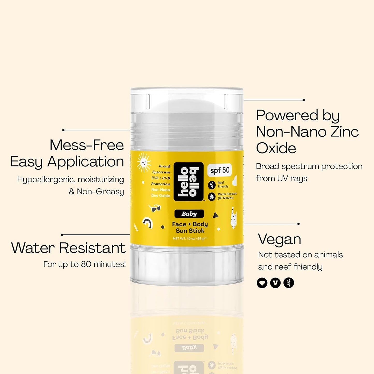 Hello Bello Kids SPF 50 Mineral Sunscreen Lotion - 10 Count Travel Packets - Water Resistant Broad Spectrum UVA + UVB Sun Protection