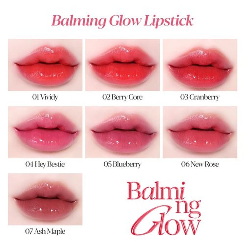 Espoir Lipstick Nowear Balming Glow #3 Cranberry 0.1oz | Lightweight Moisturizing Lip | Long-Lasting Vibrant Color | Non-Sticky Softness for Chapped Lip Balm | Vegan Cruelty-Free | Korean Lip Makeup