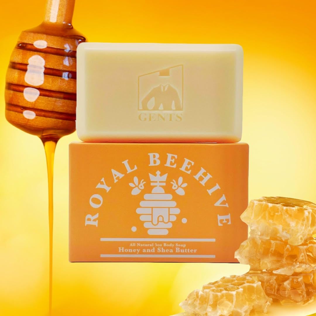 G.B.S Gents Variety Men's Body Soaps - Moisturizing Bar Soap for Men, Smell Fresh and Clean, Washing Hands & Body, All Skin Types for Bath and Shower (Royal Beehive & Malibu Sunset)