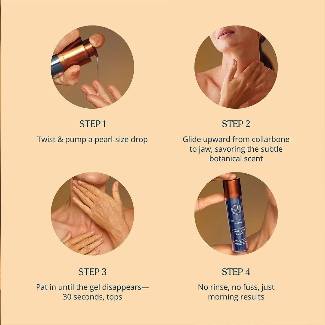 Firm-Focus Neck Mask - Lifts, Firms, Smooths the look of Loose, Saggy Skin on the Neck, Jaw, Chin & Upper Chest - Focused Neck Firming Action with Phyto-Ceramides and Water Lily (Firm focus neck mask)