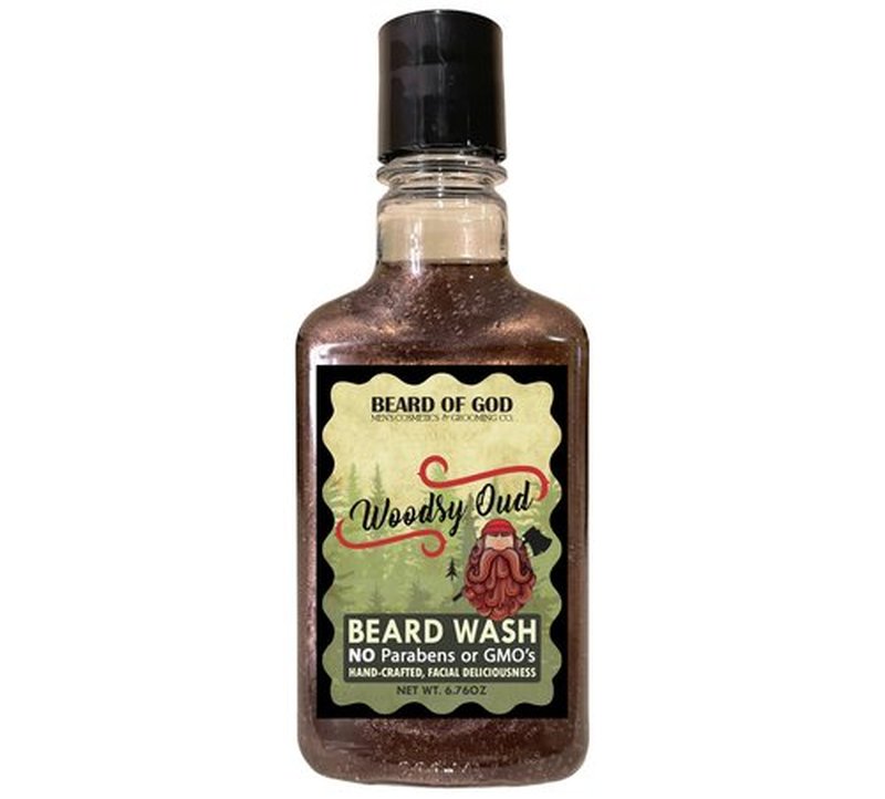 Titanium Shimmer Beard Wash Shampoo Soap, Moisturizes, Nourishes & Repairs - Handcrafted & Made in USA (Woodsy Oud)