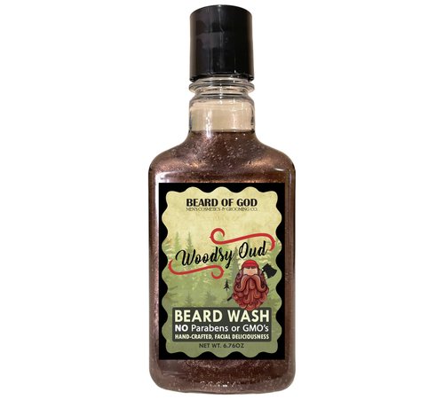 Titanium Shimmer Beard Wash Shampoo Soap, Moisturizes, Nourishes & Repairs - Handcrafted & Made in USA (Woodsy Oud)