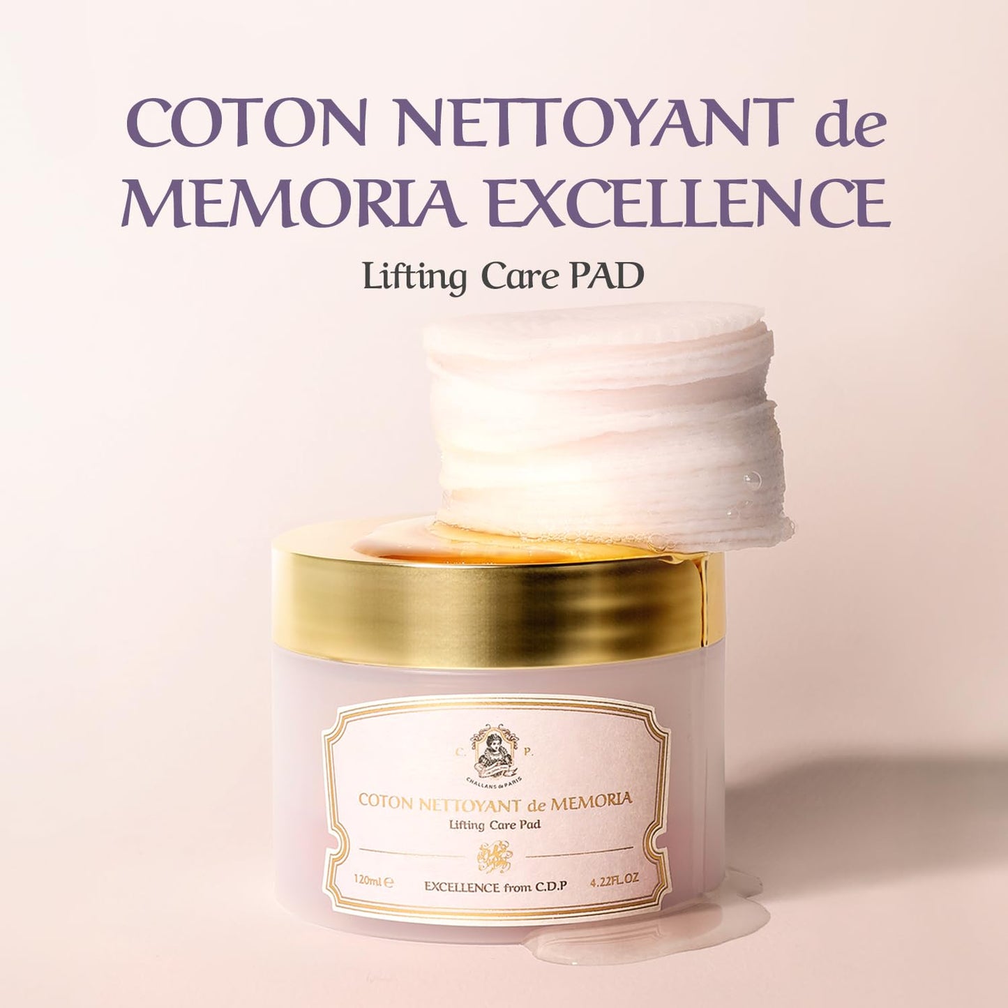 [CHALLANS de Paris] Coton NETTOYANT de Memoria – Calming & Revitalizing Toner Pads with Botanical Essence, Hydrating Dual-Texture Pads for Smooth, Comforted Skin, K-Beauty Daily Care