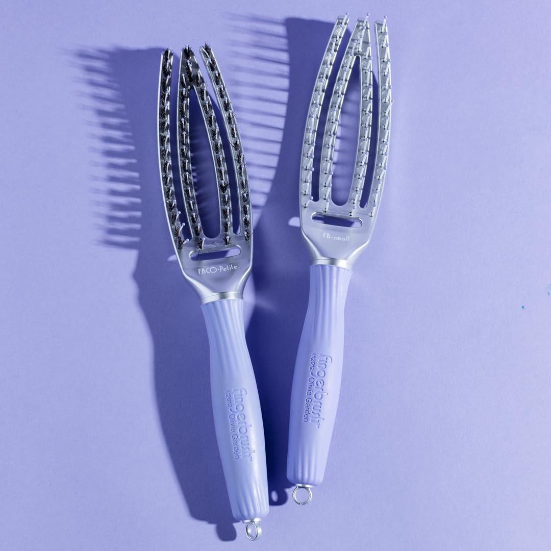 Olivia Garden FingerBrush Scalp-Hugging & Vented Combo Paddle Hair Brush (ionic & 100% boar bristles)
