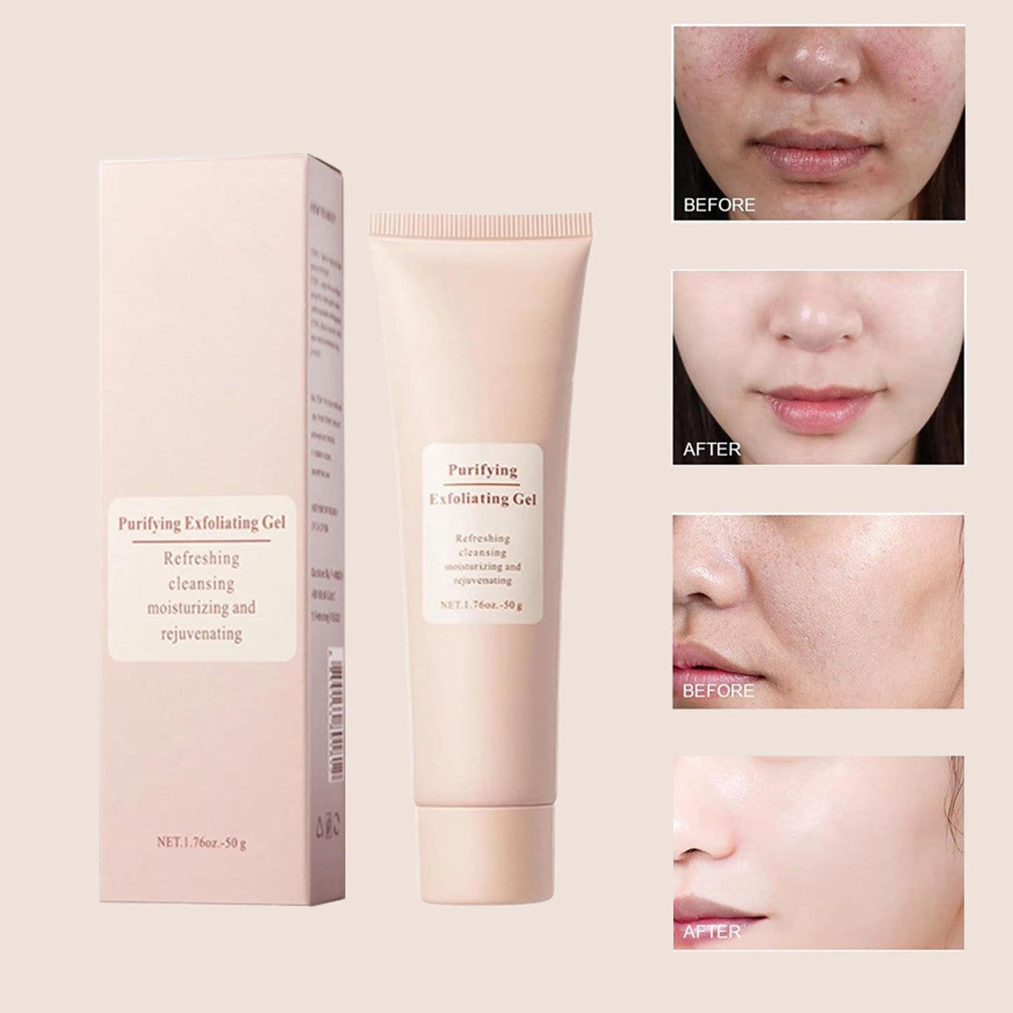 Purifying Face & Body Exfoliating Cream - Gel Scrub for Face & Body