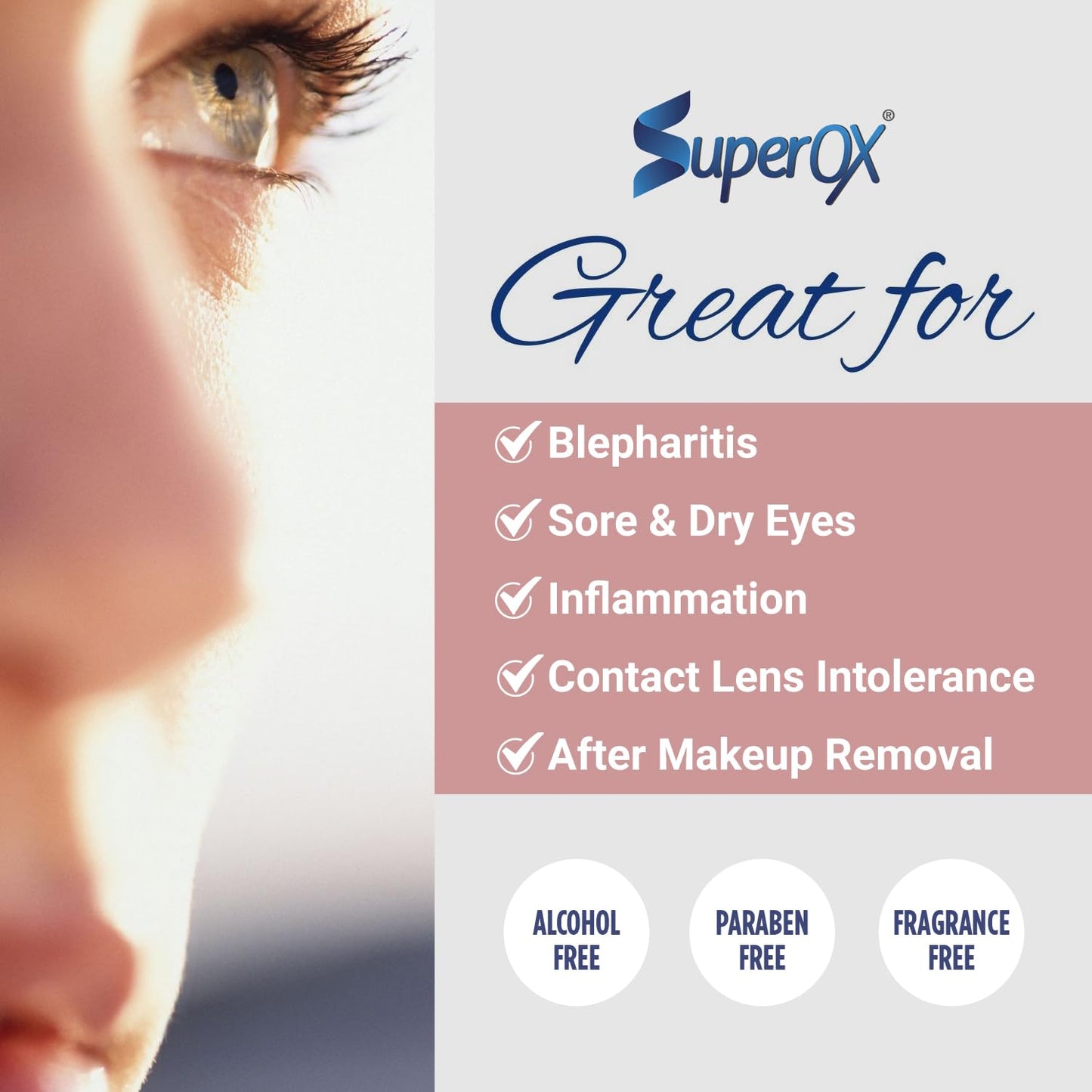 Superox Eyelid and Eyelash Cleanser - Fast Relief from Irritation, Styes and Blepharitis - Pure Hypochlorous Acid Spray, 50 ml (1.7 oz)