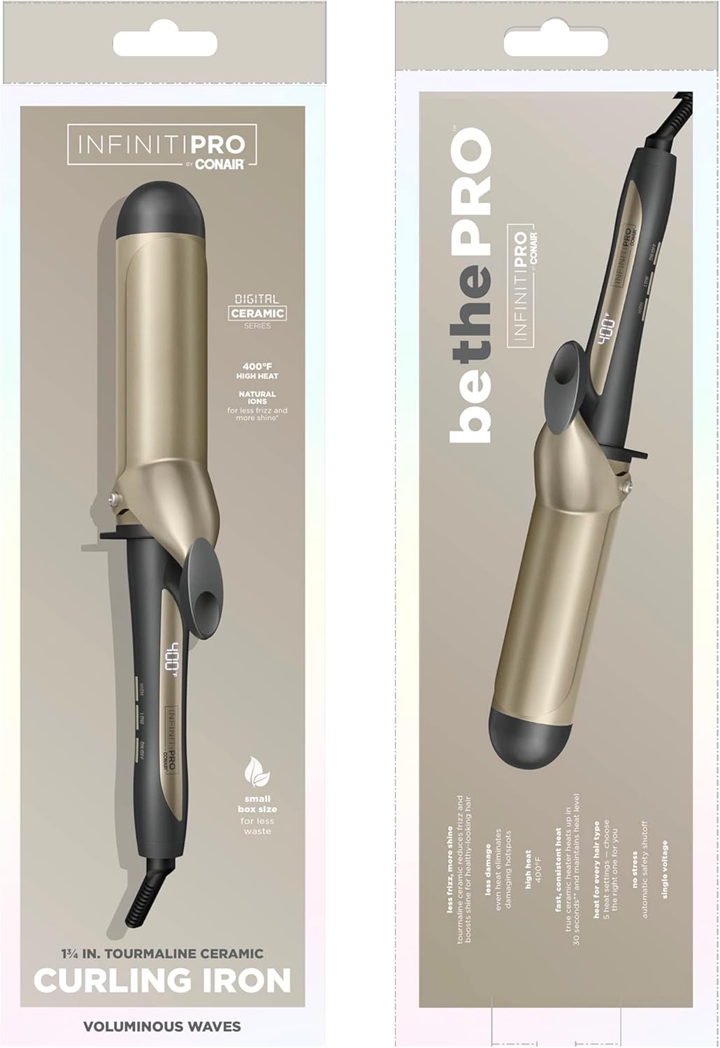 Tourmaline Ceramic Tapered Curling Wand - 1 1/4" to 3/4" for Beachy Waves