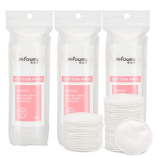 Premium Cotton Rounds for Face - Makeup Remover Pads, Hypoallergenic, Lint-Free, 3 Packs 240 Sheets
