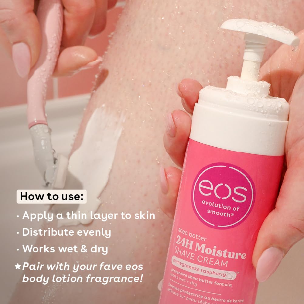 eos Shea Better Shaving Cream- Lavender, Women's Shave Cream, Skin Care, Doubles as an In-Shower Lotion, 24-Hour Hydration, 7 fl oz, 3-Pack