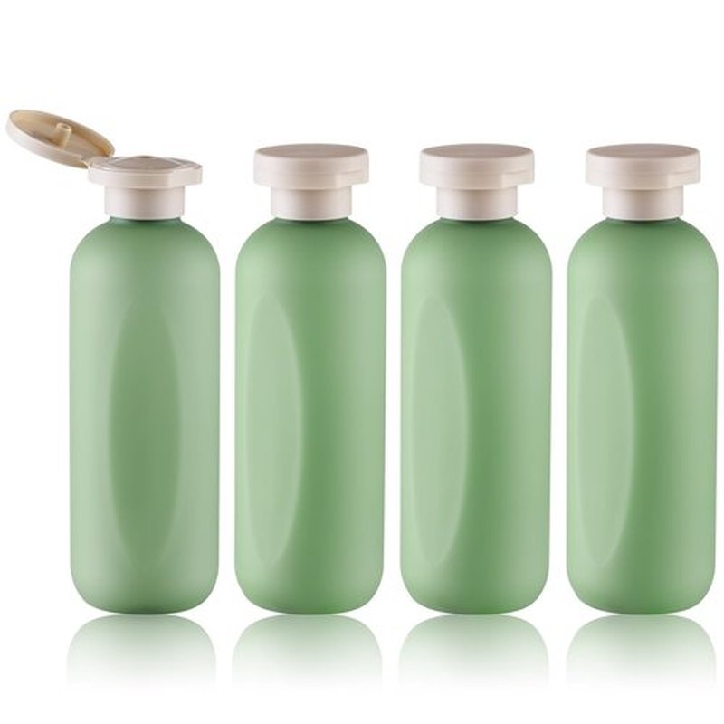 owlyee 6.7oz Travel Shampoo Bottle, Empty Plastic Squeeze Bottles with Flip Cap, 4PCS Lotion Container for Toiletries (200ml, Green)
