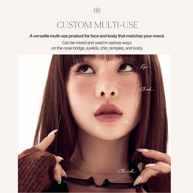 Heart Percent Dote On Mood Custom Lip & Cheek, Matte (Fog Pot) + Glow (Shine Balm) Dual Type Multi-use Blush & Lip Tint [#04. Soft Pink]