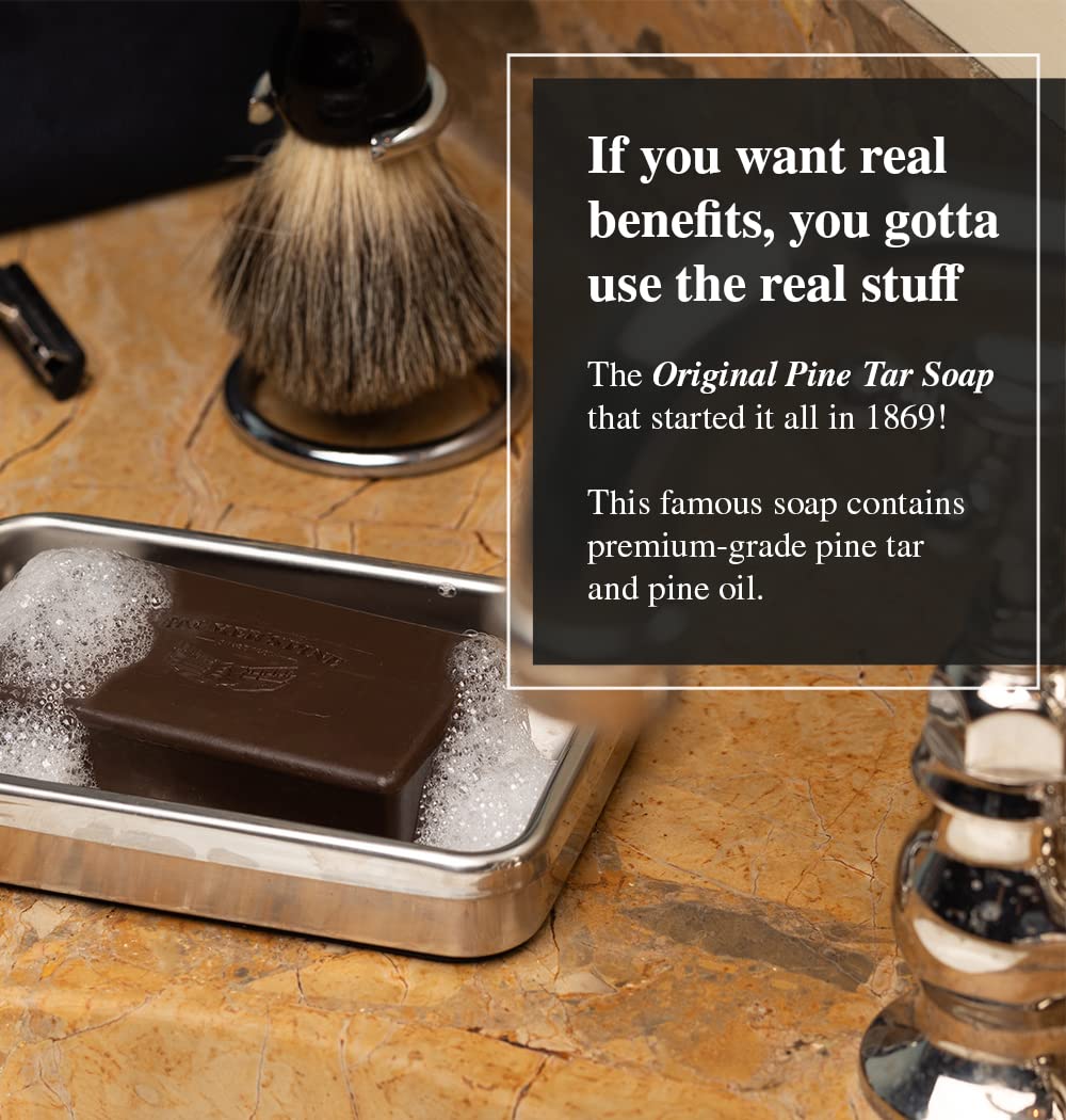 Packer's Pine Tar Soap | The Original Mens Body Soap Made With Natural Pine Tar and Pine Oils | All Natural Mens | Paraben, Sulfate, and Creosote Free (3 Pack)