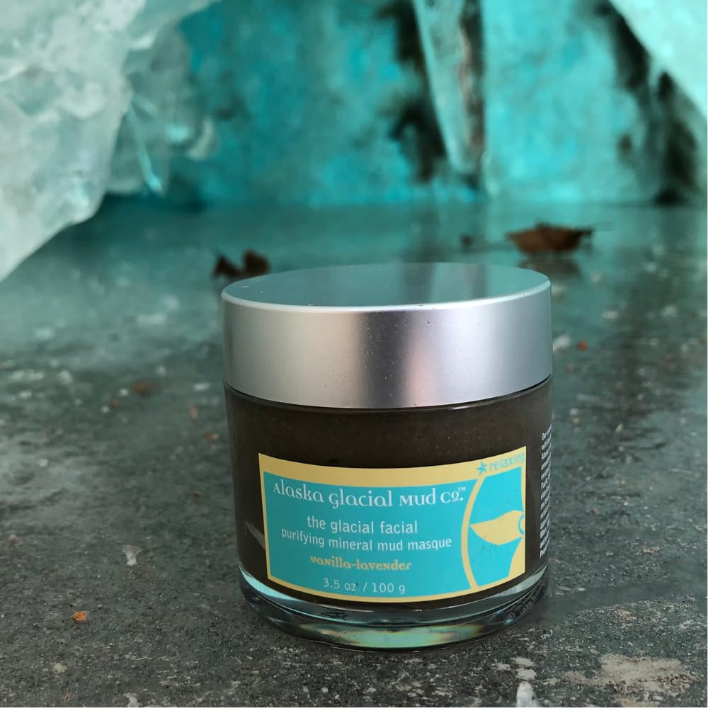 Alaska Glacial Purifying Mineral Mud Mask with Glacial Clay & Botanicals for Sensitive Skin | Detoxifies, Hydrates & Smooths | Anti-Aging Facial Mask – Vanilla & Lavender, 3.5oz