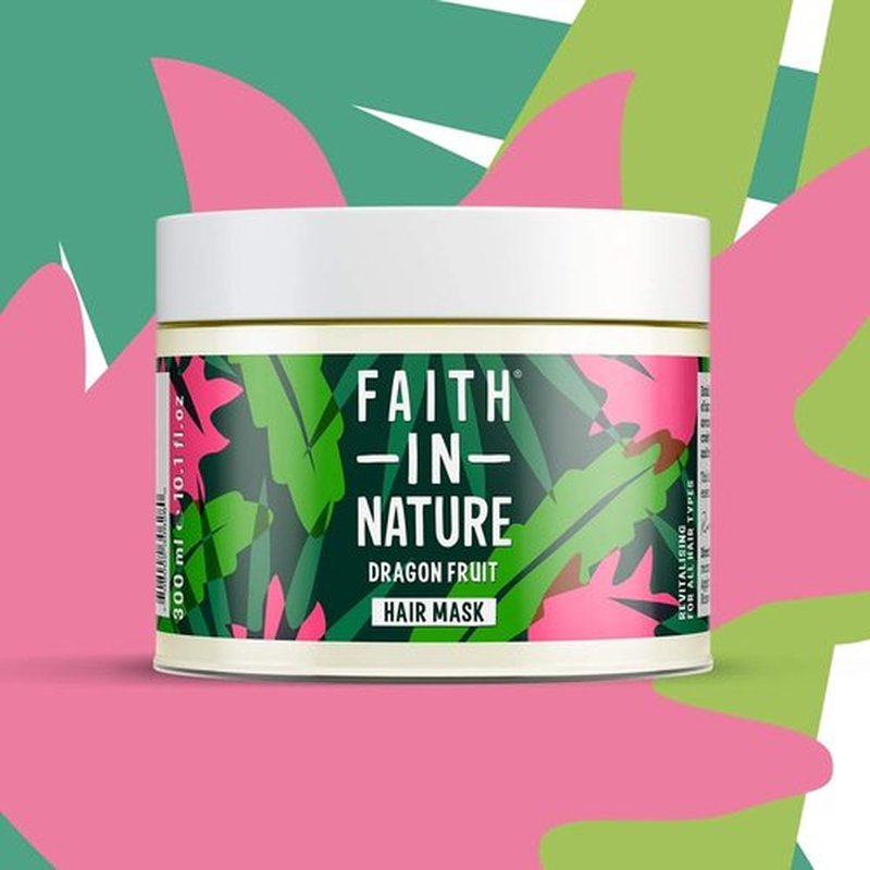 Faith in Nature Natural Dragon Fruit Hair Mask, Revitalising, Vegan & Cruelty Free, Parabens and SLS Free, For All Hair Type, 300ml