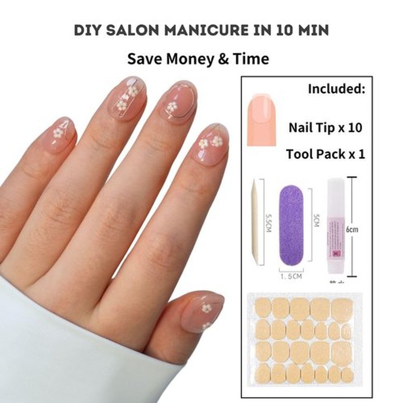 Hanakoko Press on Nails Handmade Nails 3D Press on Nails Short Medium Oval Almond Nails Fake Nails Glitter Cat Eye Nails Gel Nails Durable Reusable False Nails 10 Pcs (Akana Nude, L)