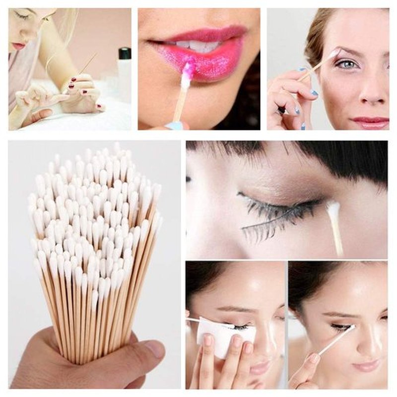 600 PCS 6 Inch Long Cotton Swabs With Reusable Box - 100% Natural Cotton Buds With Wooden Sticks - Non Sterile Cotton Tipped Applicators For Dogs Ear & Gun Cleaning Tools, Makeup Remover