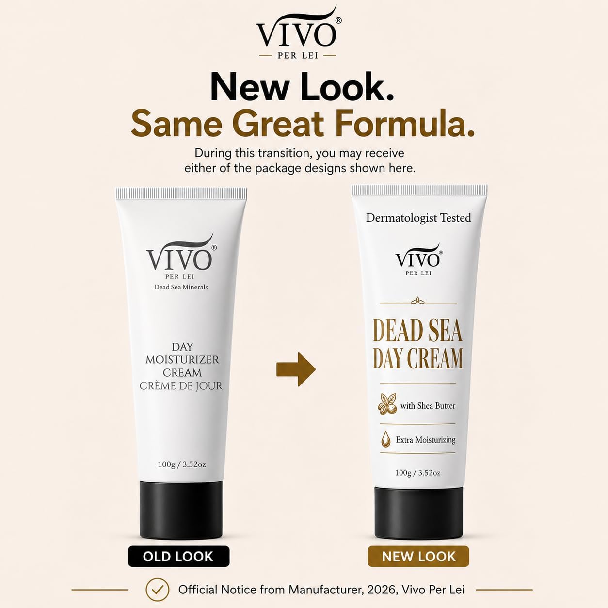 Vivo Per Lei Dead Sea Day Cream and Night Cream Set - 3.52 Oz Each