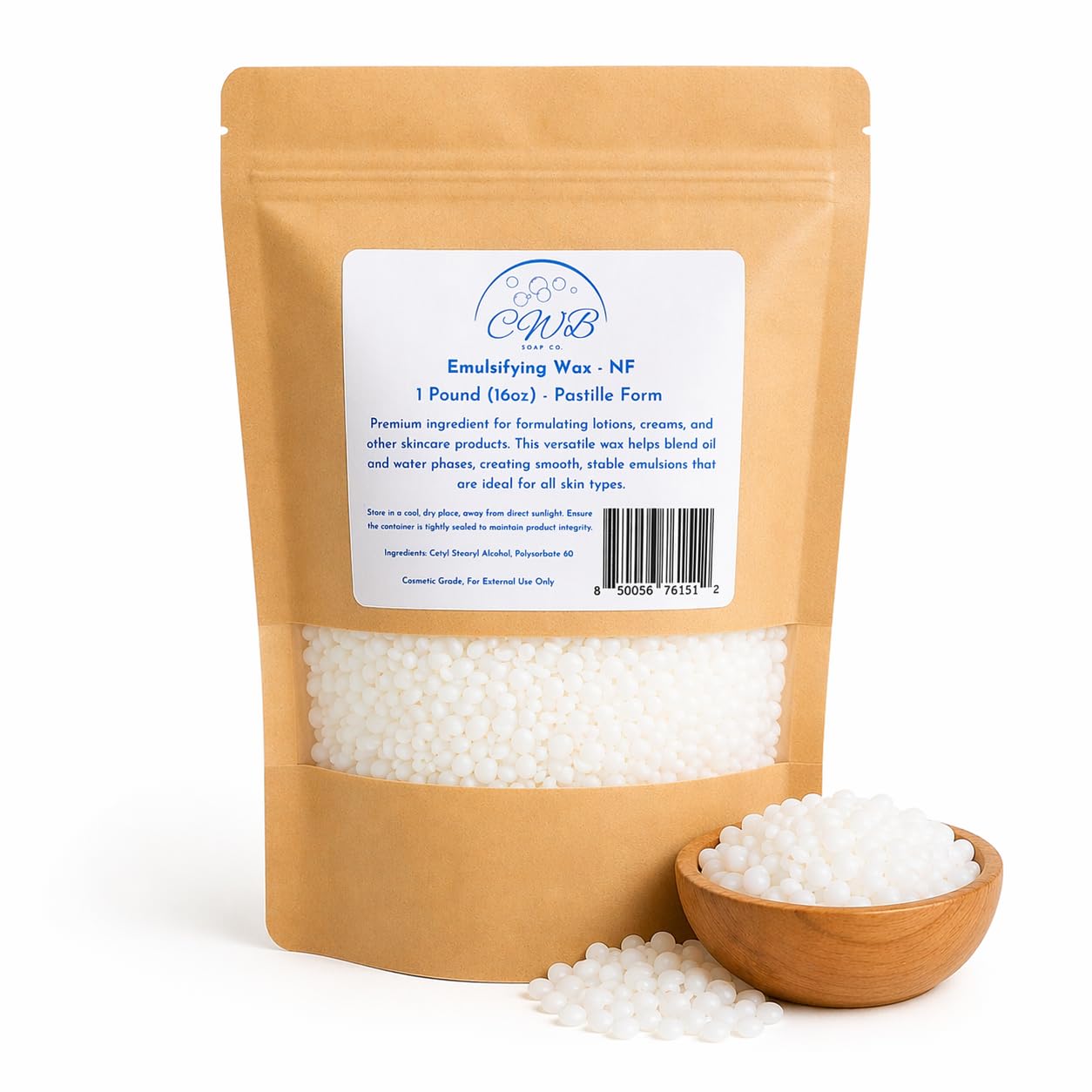 CWB Soap Co Emulsifying Wax NF 16 oz (1 lb) Pastilles – Emulsifying Wax for Lotion, Cream, DIY Skincare – Vegan, Cosmetic Grade, Stable Emulsions