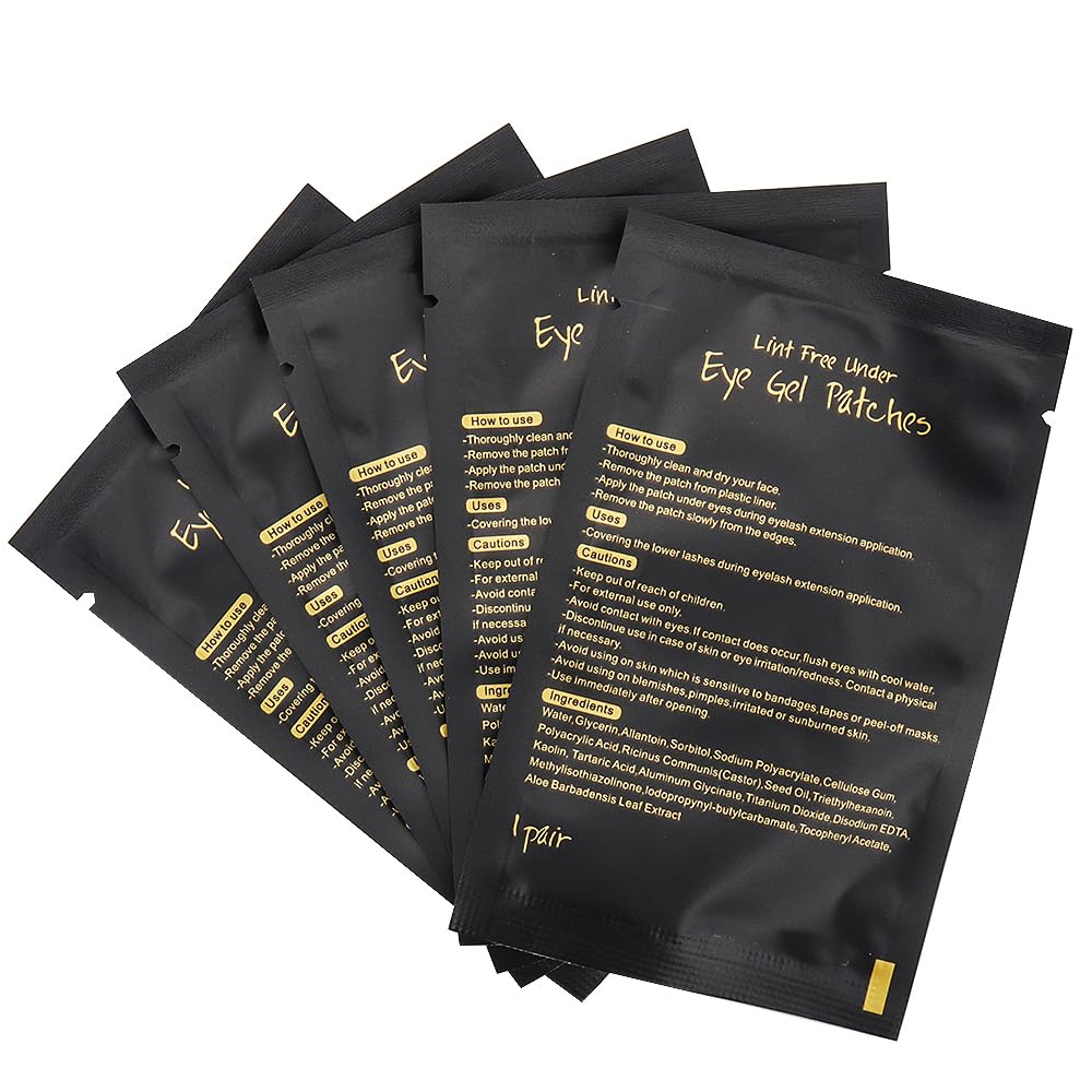 Mekupeu 100 Pairs Eye Under Gel Pads Eyelash Extensions Patches,Lash Extension Lint Free Under Hydrogel Eye Mask Pads Beauty Tools