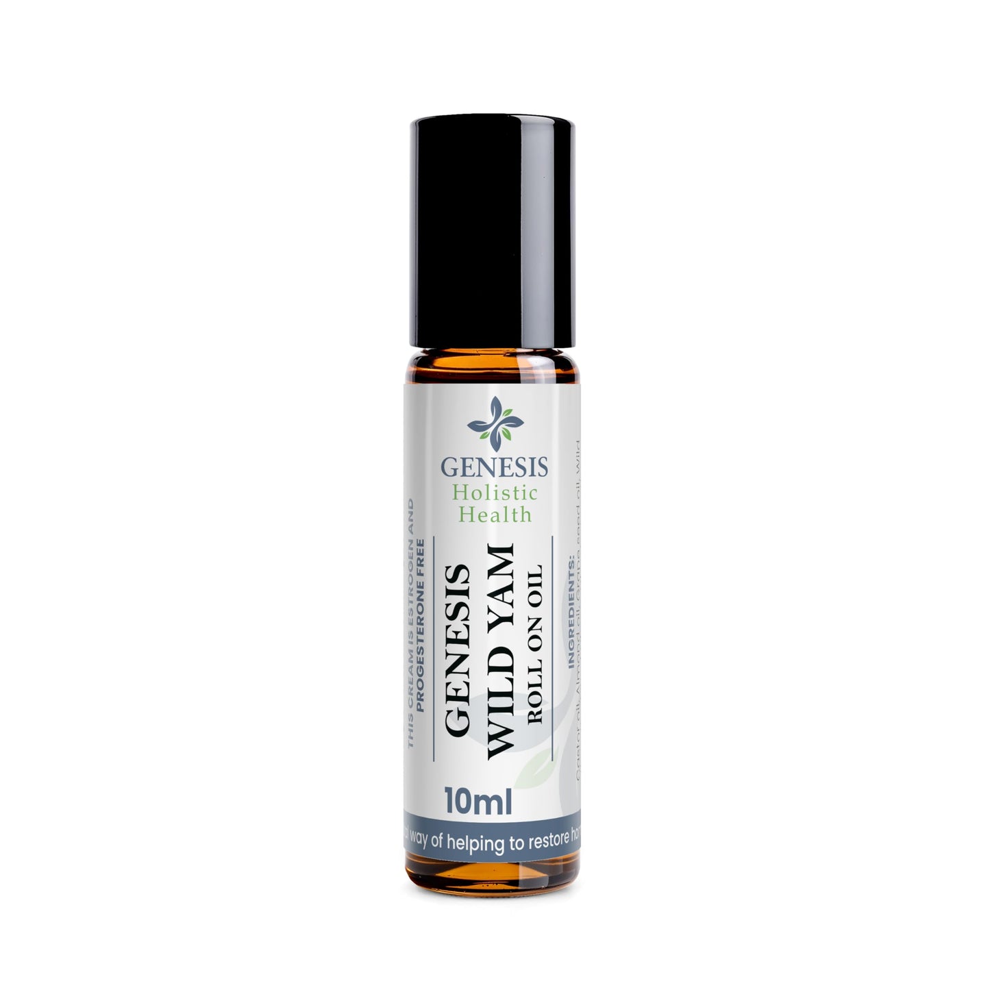 Genesis Wild Yam Root Roll On Oil for Women 10ml, Organic Wild Yam Oil with Chaste Tree & Red Clover, Vegan-Friendly & Unscented Botanical Roll-On, Fast-Absorbing, Made in USA