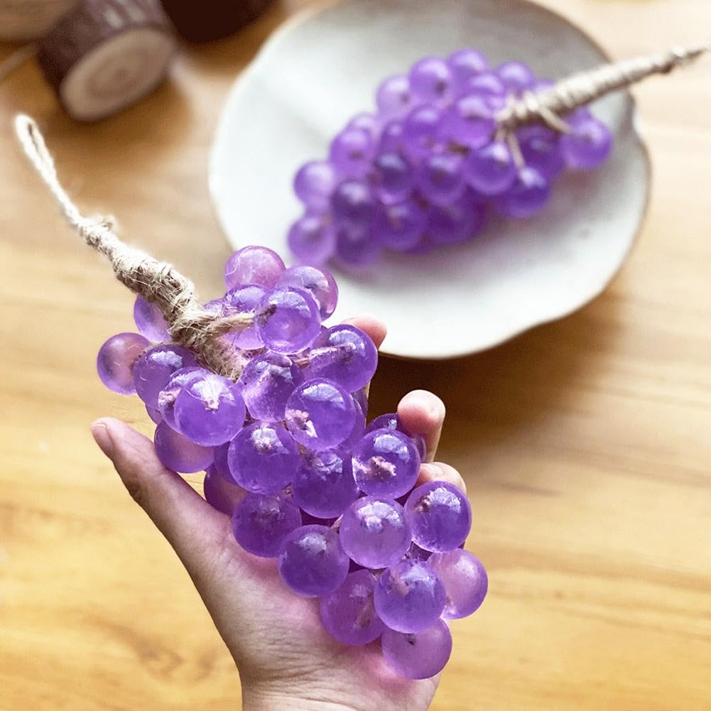 Grape Soap on a Rope, 2025 New Handmade Grapes-Shaped Soaps, Decorative Soap Bars, Face & Body Bath Grapes Bunch Soaps, Hanging for Kitchens or Bathrooms, Unique Gift for Women Men