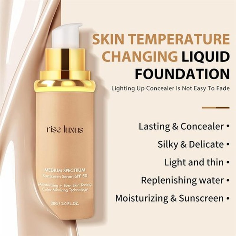 Rise Luxus Ultrablend 4 in 1 Foundation,Match Foundation 4 in 1, 4 in 1 Foundation Liquid with SPF 50, 4 in 1 Concealer, Moisturizer (2pc)