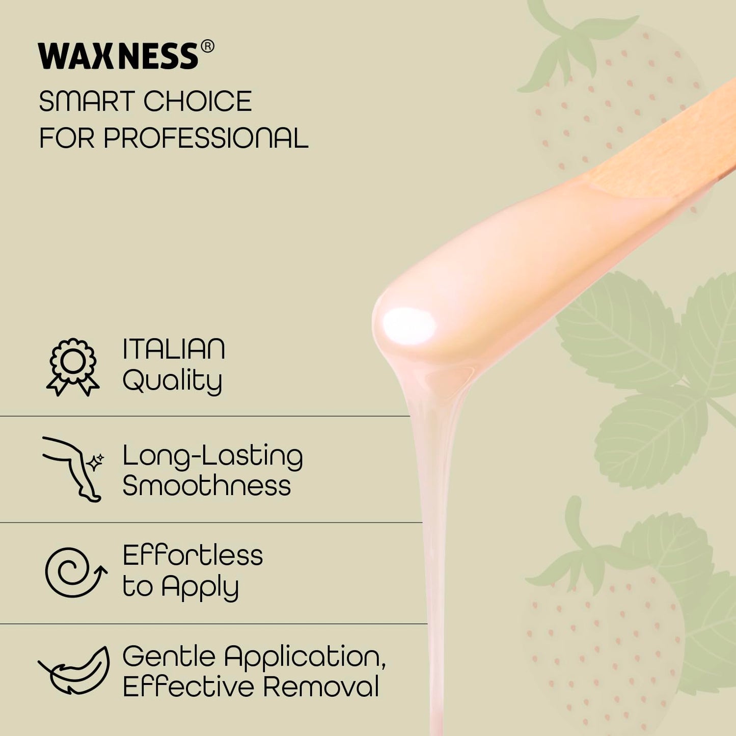 Waxness White Strawberry Thermochromic Hard Wax Beads 2.2 lb (1 kg), Rosin-Free, Low Temperature, For Sensitive Skin – Made in Italy