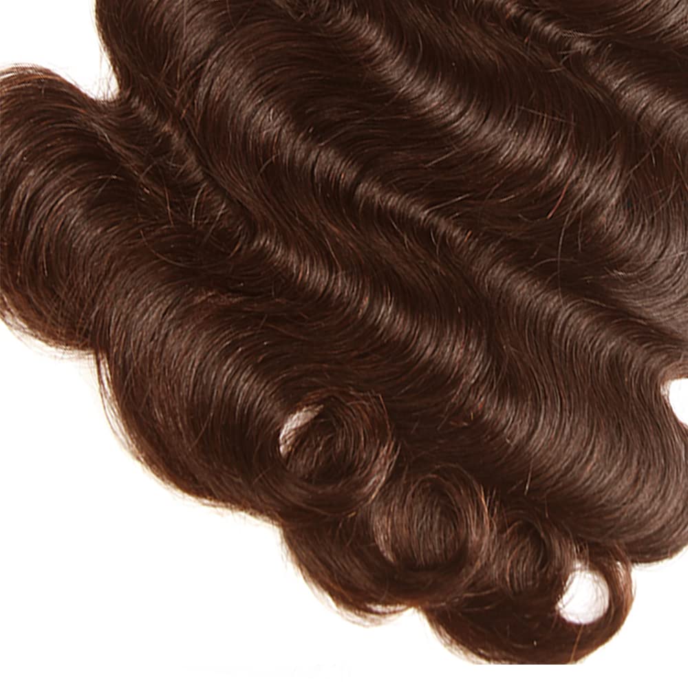 4 Bundles Chocolate Brown Human Hair Bundles 12 12 inch 2 Bundles Brown Body Wave Bundles Dark Brown Body Wave Bundles Human Hair Extensions