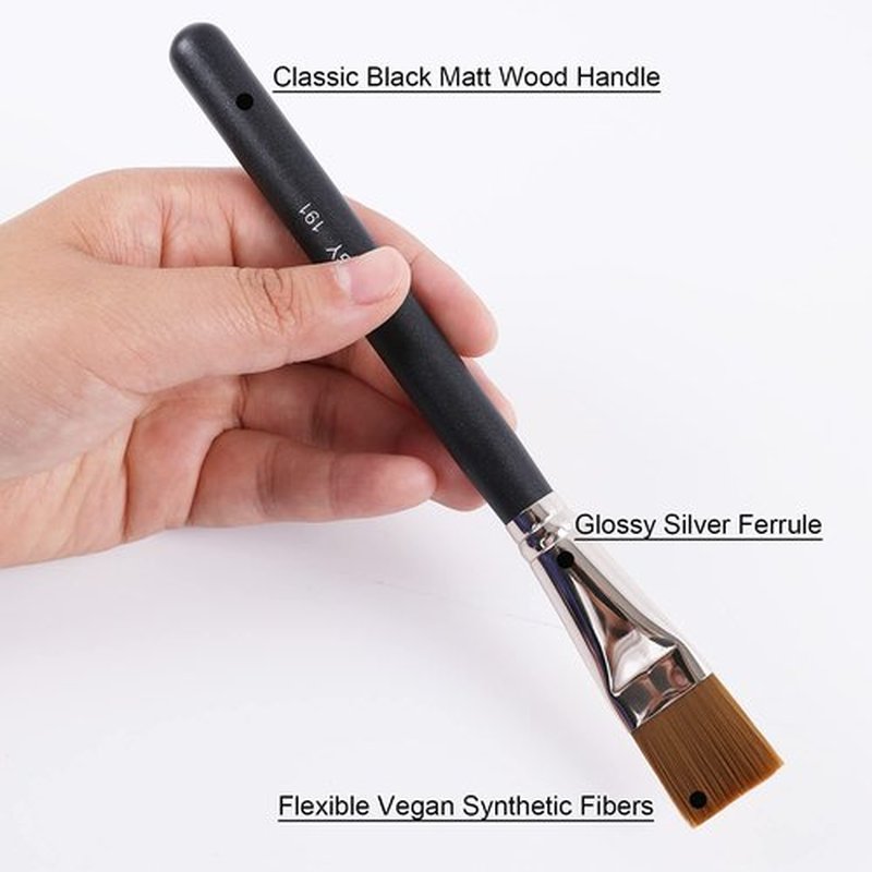 ENERGY Square Foundation Brush for Liquid Cream Makeup Professional Flat Face Mask Brush for Facial Premium Soft Synthetic Contour Brush for Blending Liquid Cream Foundation Emulsion Cosmetics 191