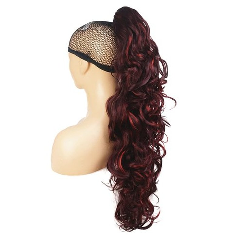 Lydell 30" Long Curly Styled Clip In Claw Ponytail Hair Extension Synthetic Hairpiece 280g with a jaw/claw clip (99B35R)
