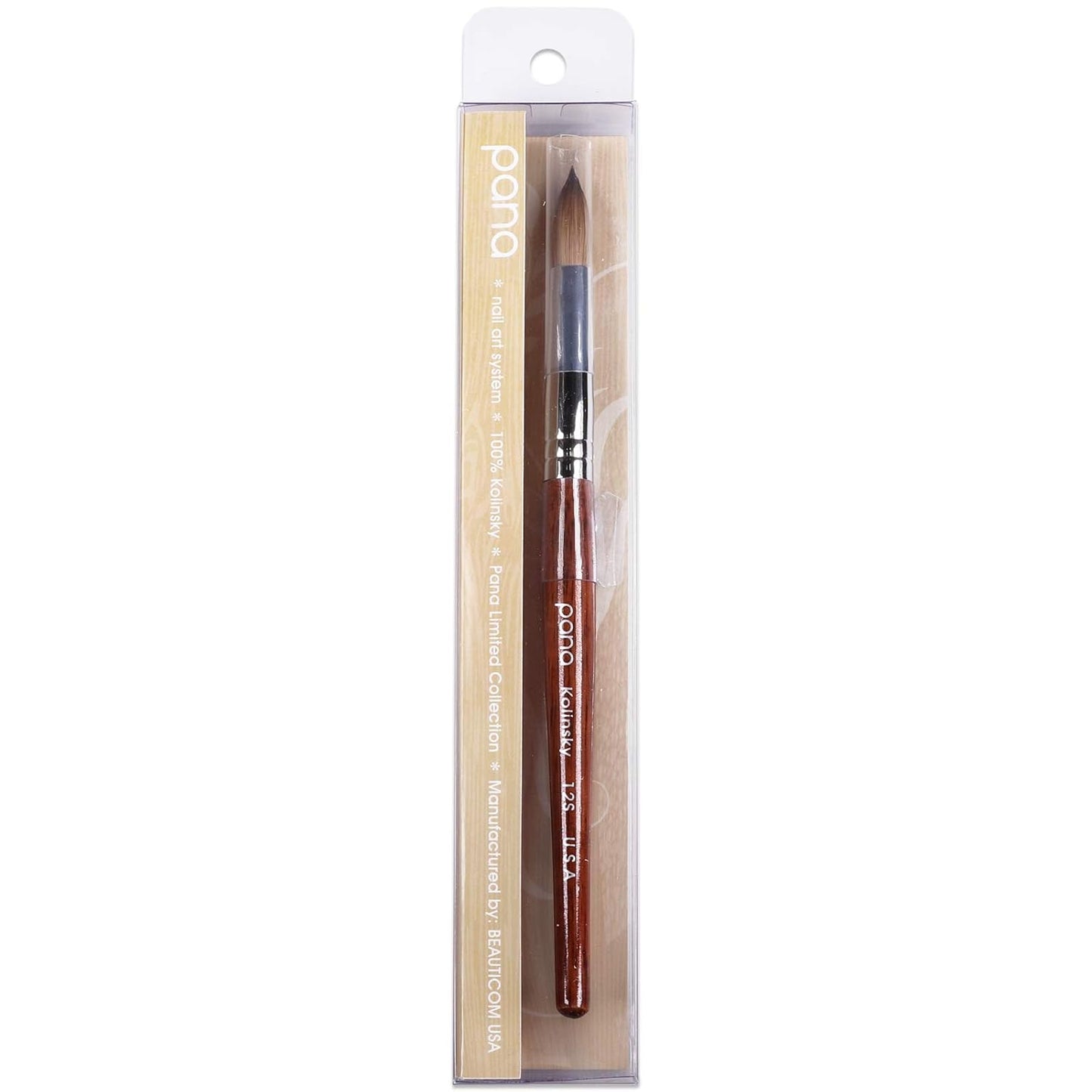 pana USA Acrylic Nail Brush100% Pure Kolinsky Hair New Teal Wood Handle with Silver Ferrule Oval Crimped Shaped Style (Size # 10)