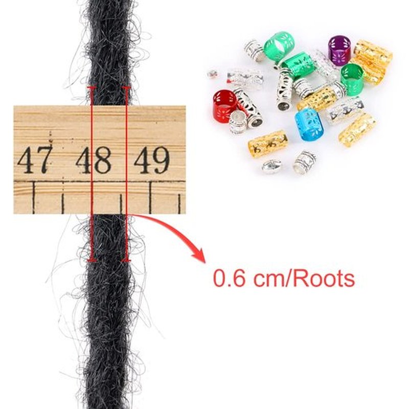 DAIRESS 24 Inch Double Ended Dreadlock Extensions Synthetic Dreads 5strands/pack Synthetic Braids Thin 0.6cm Soft Handmade Reggae Hair Hip-Hop Style Dread Extensions Locks Hair(5strands/pack,1B#)