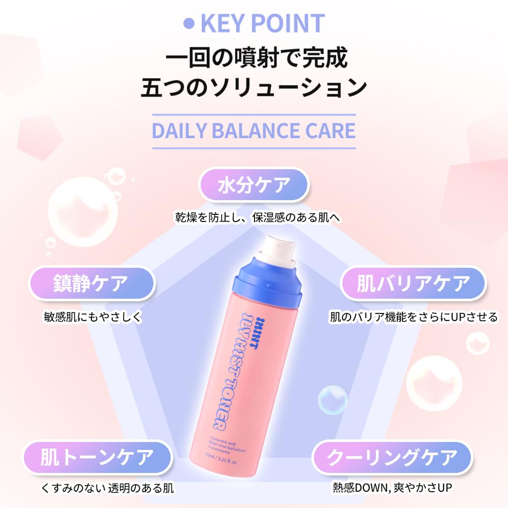IMINT ILY Mist Toner – Hydrating & Soothing Facial Mist with Water Mint Leaf Extract, Hyaluronic Acid & Ceramide 95ml