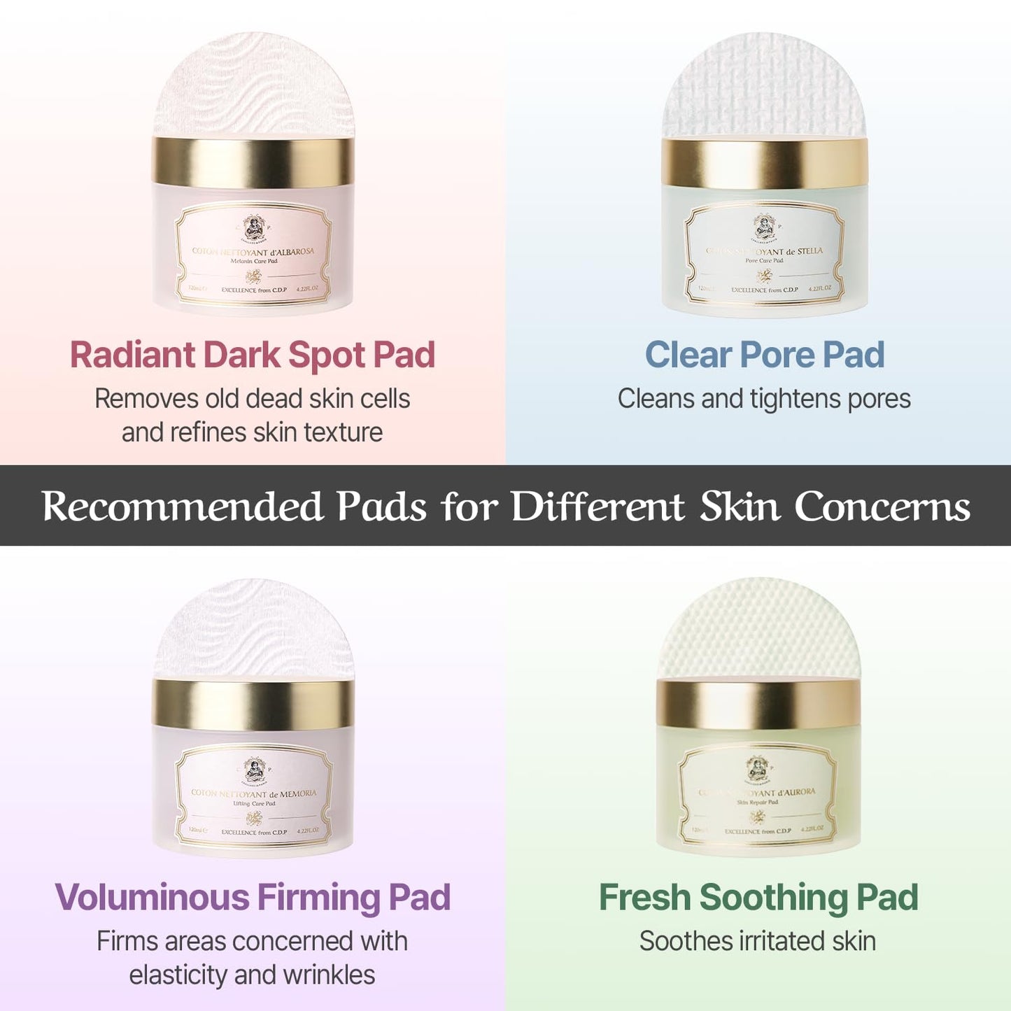 [CHALLANS de Paris] Coton NETTOYANT de Memoria – Calming & Revitalizing Toner Pads with Botanical Essence, Hydrating Dual-Texture Pads for Smooth, Comforted Skin, K-Beauty Daily Care