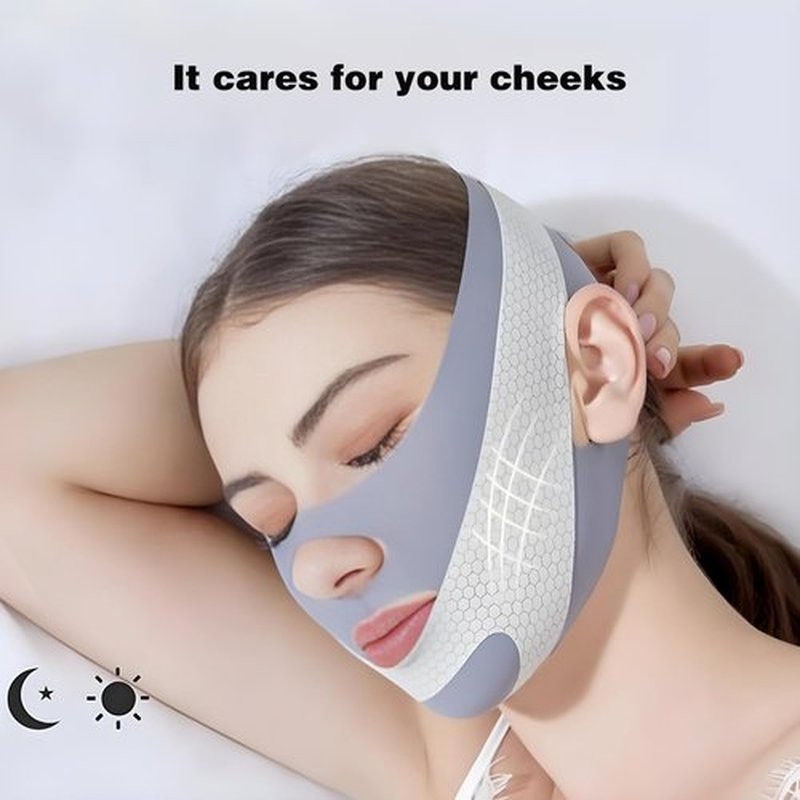 V-Line Lifting Chinstrap,Reusable V Line Lifting Mask with Chin Strap,Chin strap 23-27 Inches (Blue)