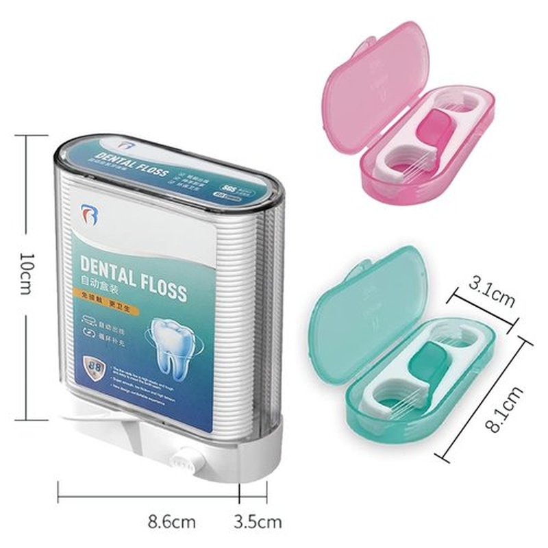 Dental Floss Holder,Pop-up Floss Box Automatic Tooth Picks Flossers Dispenser,Portable Tooth Picks Flossers Box and Flossers for Adults,Floss Pick Holder,with Refill and Travel Case