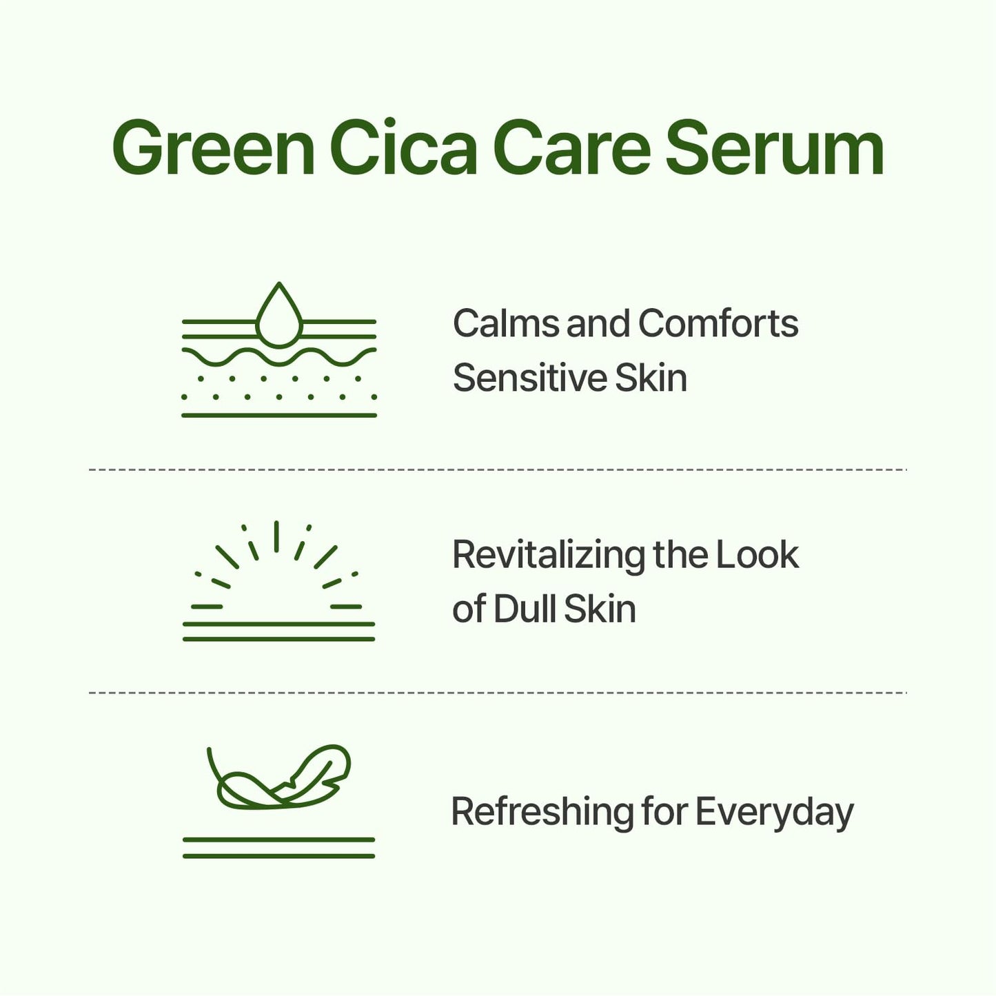 ACCOJE Reviving Green Cica Care Serum with Centella Asiatica, Hydrating & Calming Facial Serum, Jeju Botanical Korean Skin Care, Radiant and Healthy-Looking Skin (1.69 fl. oz)