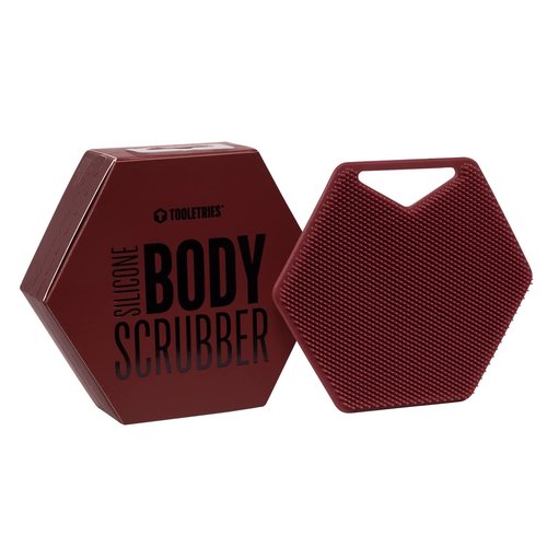Tooletries - Body Scrubber - Silicone Exfoliating Scrubber - Bathroom & Shower Accessories for Men, Travel Essentials for Men - Durable & Long Lasting Body Wash Scrubber for Men - Burgundy
