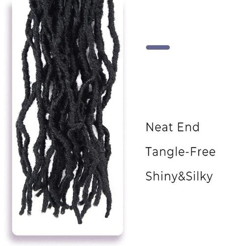 Niseyo Faux Locs Crochet Hair 36 Inch Soft Locs, 6 Packs Long Crochet Locs Pre Looped Crotchet Straight Synthetic Hair Extensions (1B, Natural Black)
