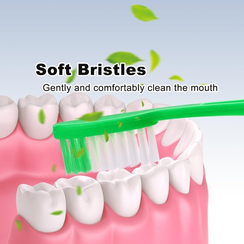 HAIFOTRVA 50 Packs Disposable Toothbrushes with Floss,Green Single Use Individually Wrapped Disposable Travel Toothbrushes and Dental Floss Kit Bulk for Homeless,Airbnb,Hotel,Dentist (50)