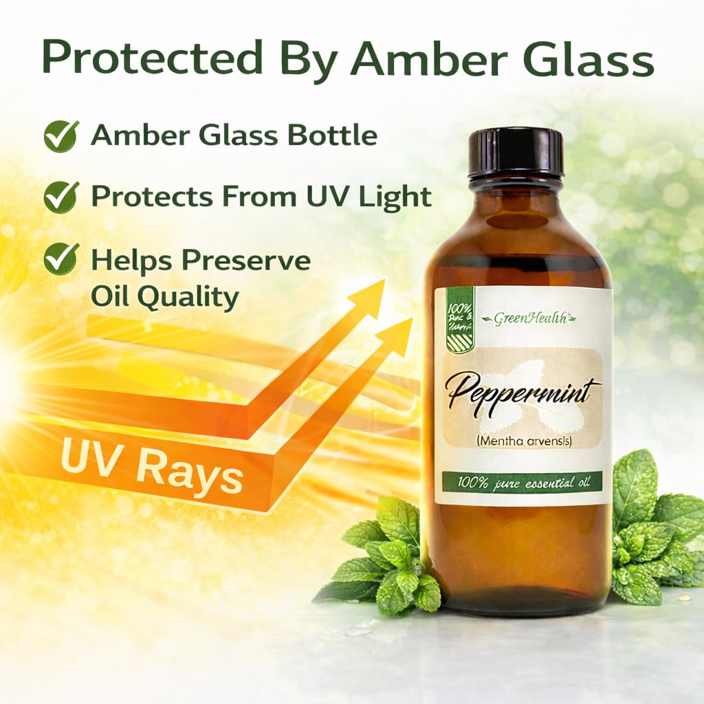 Peppermint Essential Oil - 4 fl oz - 100% Pure Essential Oil - GreenHealth