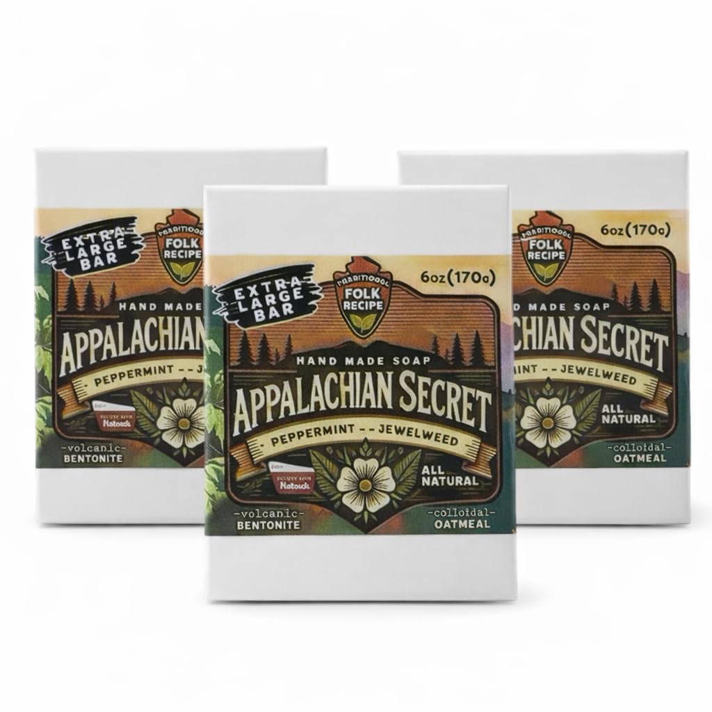 Regent Park Naturals Poison Ivy Soap – Appalachian Secret, Large 6 oz Oil-Binding Bar with Jewelweed, Oatmeal & Bentonite Clay (3-Bar Pack)