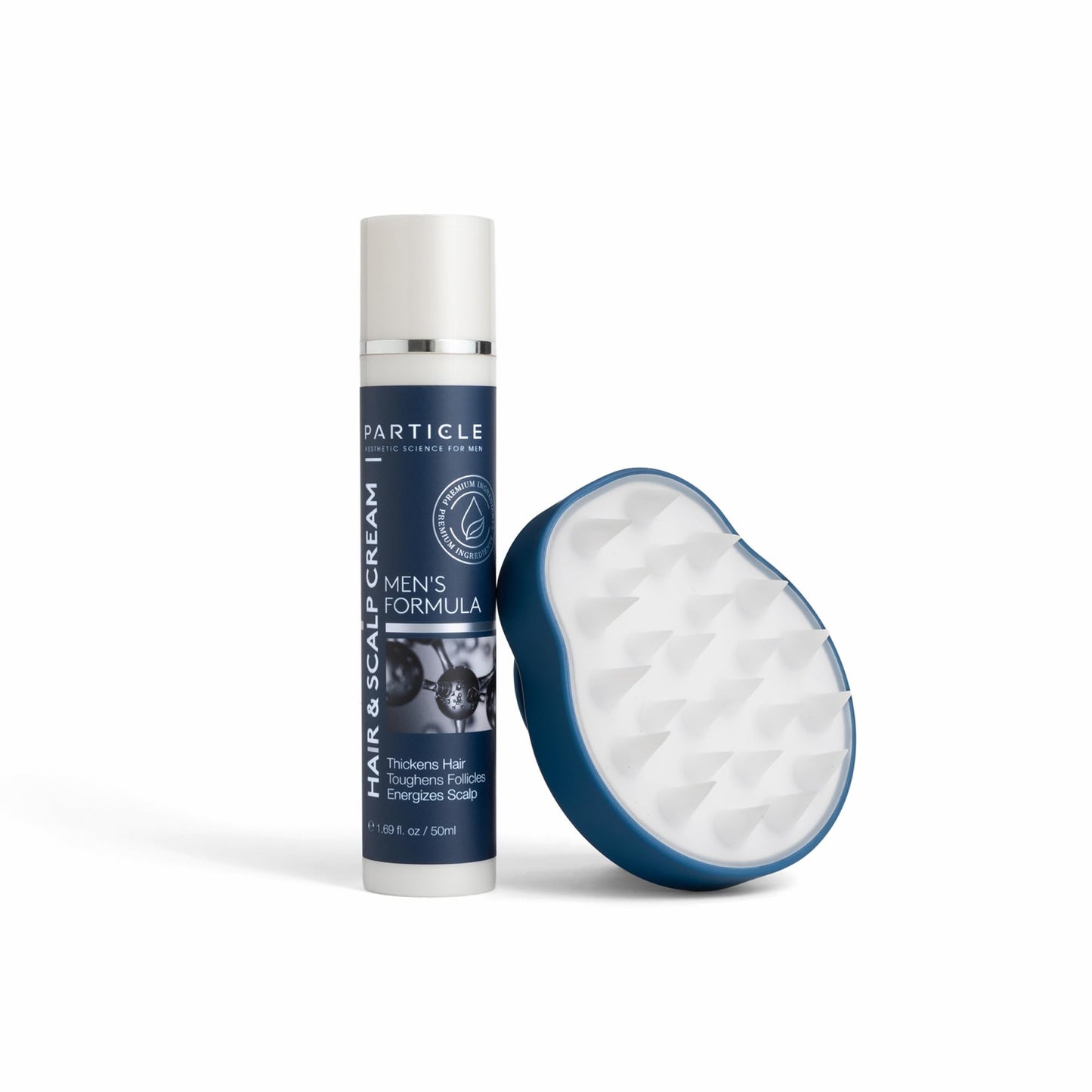 Particle Men Scalp Cream with Biotin for Helps Fight Hair Loss and Promotes Thick Full Hair (1.69 oz) Includes Scalp Massager