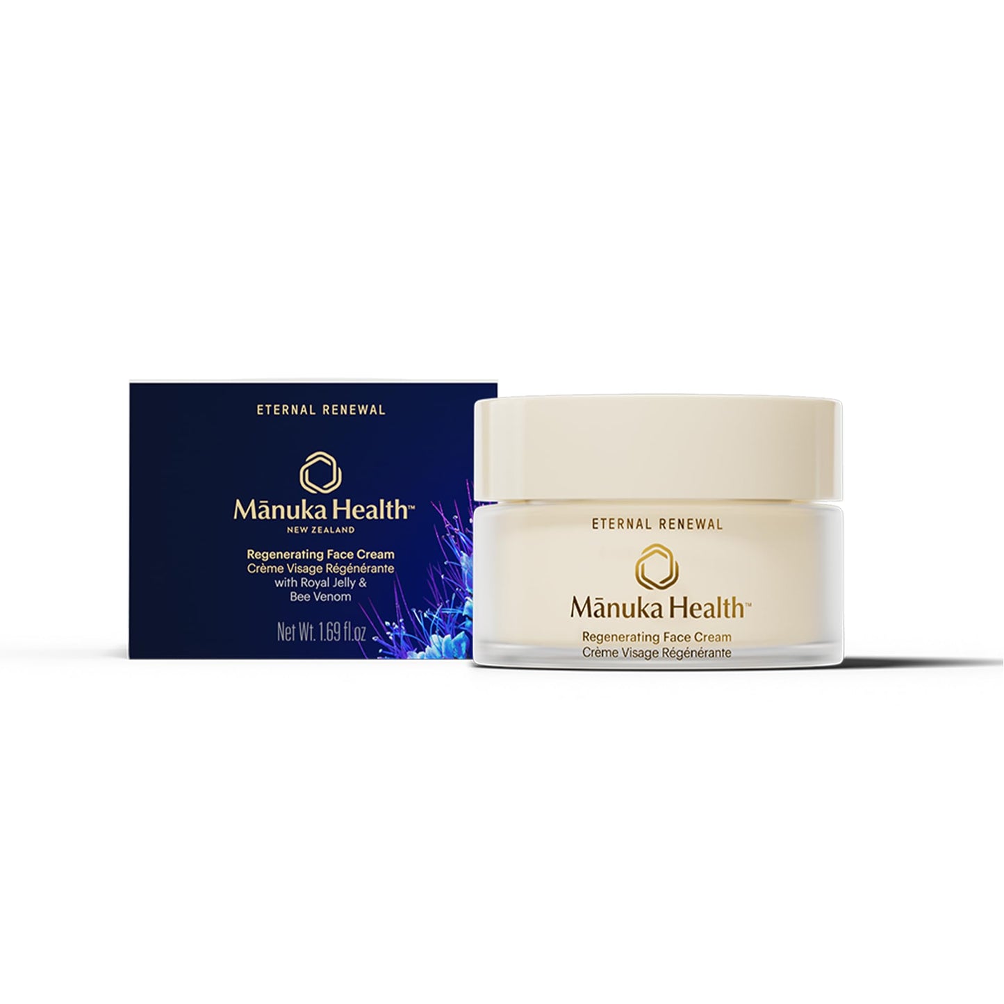 Manuka Health Regenerating Face Cream with Manuka Honey, Bee Venom & Royal Jelly – 50 ml / 1.69 oz – Clinically Proven Natural Face Moisturizer Improves Dark Spots, Crow’s Feet, Fine Lines & Wrinkles