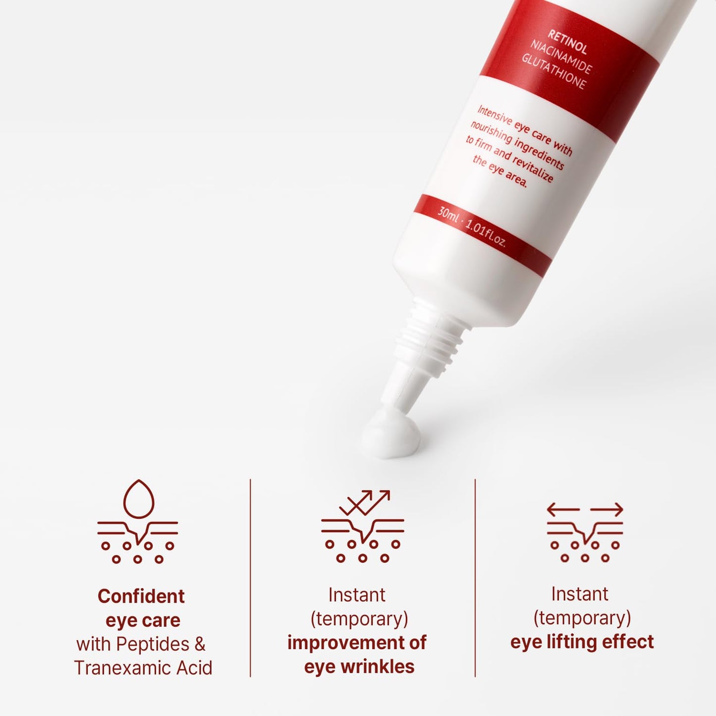 AVCA Peptide Eye Cream with Tranexamic Acid – Korean Under Eye Cream for Dark Circles, Fine Lines & Firming – Retinol, Niacinamide & Hyaluronic Acid, 30ml(1.01 fl.oz)