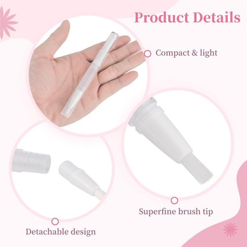 Homaisson 50 Pack 3ml Transparent Twist Pen with Stickers, Empty Cuticle Oil Pen Refillable Nail Oil Pens with Brush Tip, Empty Cosmetic Lip Gloss Tubes, Clear Eyelash Growth Liquid Containers