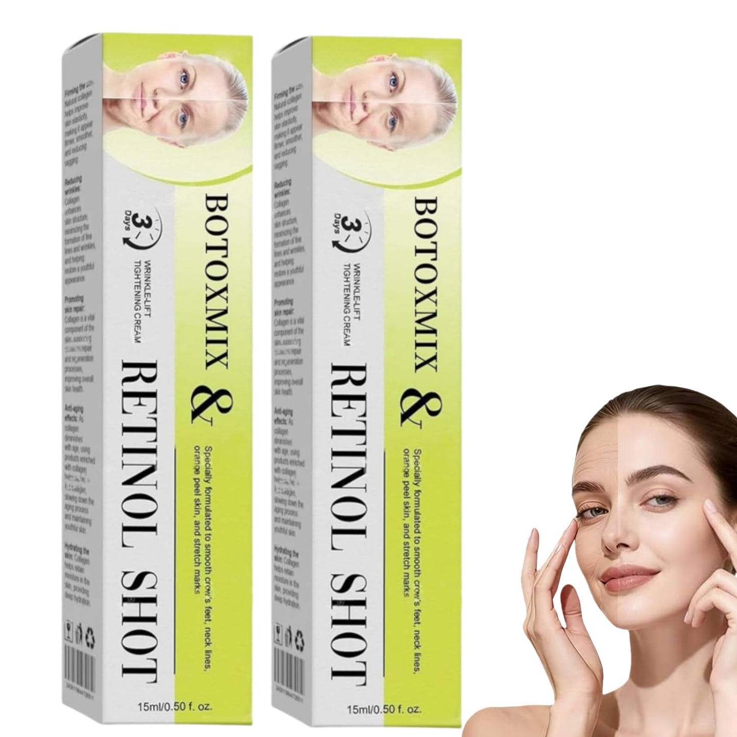 2Pcs Botoxmix & Vita-A Retinol Shot Wrinkle-Lift Tightening Cream, Vita-A Retinal Shot Tightening Booster for Wrinkles and Fine Lines, Retinol Shot for All Skin Types