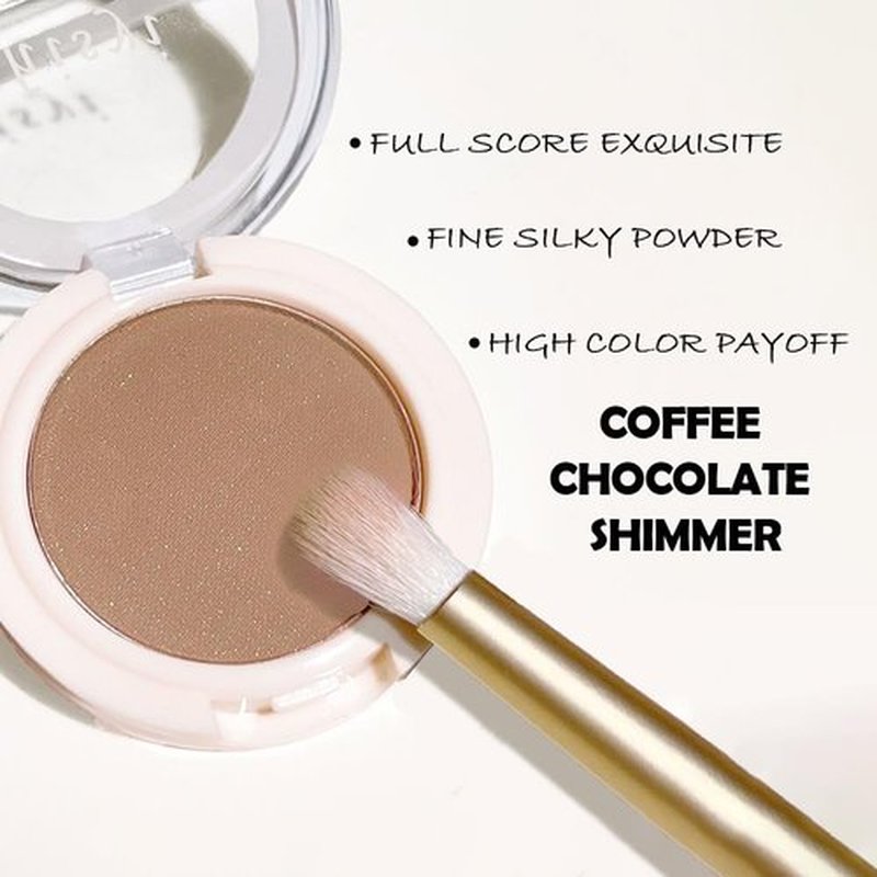 HHLTOH Eyeshadow Single Glitter, High-Pigment Monochrome Eye Shadow Pressed Powder, Everyday Velvety Silky Eye Makeup Looks, Professional Long-Lasting Waterproof Single Eyeshadow Palette, Coffee 04