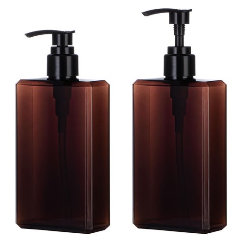 Yebeauty Pump Bottle Dispenser, 10oz 300ml Empty Plastic Shampoo Pump Bottles Shower Soap Dispenser Refillable Liquid Containers for Conditioner Body Wash, Bathroom Kitchen, 2 Pack Brown
